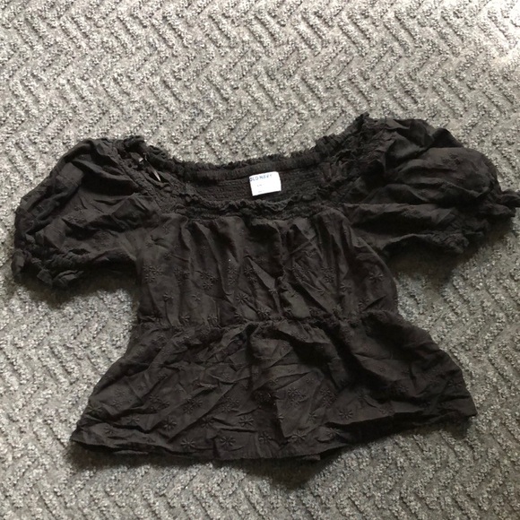 Old Navy Tops - Old Navy Black Blouse with Puff Sleeves
